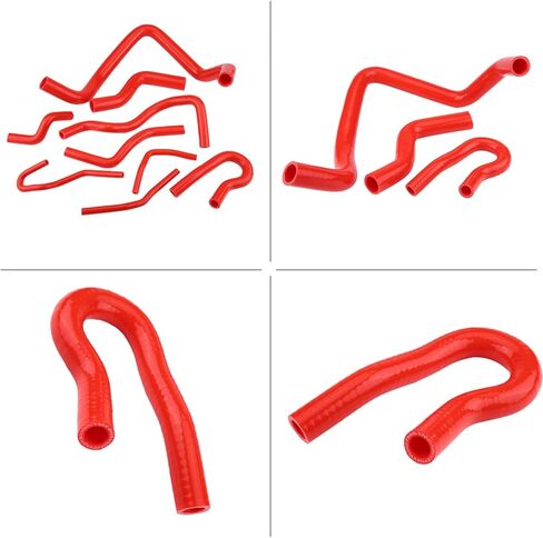 9pcs Silicone Radiator Hose Kit, Water Resistant, High Temp Resistance, for D15 D16 SOHC EG EK 1992-2000 (Red) in Saudi Arabia
