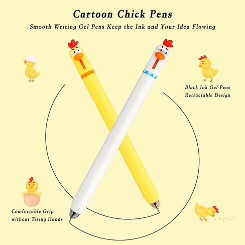 4 Pcs Chicken Pens, 0.5mm Fine Point Black Ink Writing Pen, Funny Pens for Adults, Coworker, Office, Christmas Gifts in Saudi Arabia