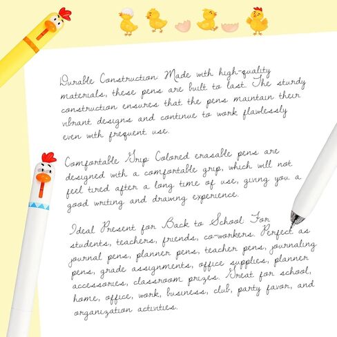 4 Pcs Chicken Pens, 0.5mm Fine Point Black Ink Writing Pen, Funny Pens for Adults, Coworker, Office, Christmas Gifts in Saudi Arabia