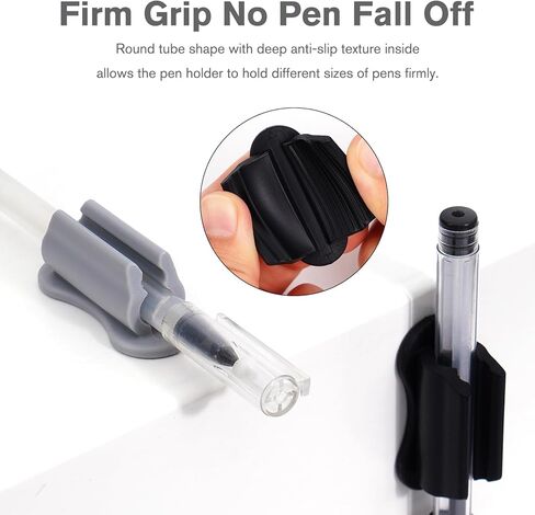 Generic 6 Pack Upgraded Pen Holder, Adhesive, Lightweight, Marker Holder, Wall Pen Holder, Pen Organizer, Stationery, Rubber, 0.35"D x 0.39"W x 0.79"H, 6 Count in Saudi Arabia