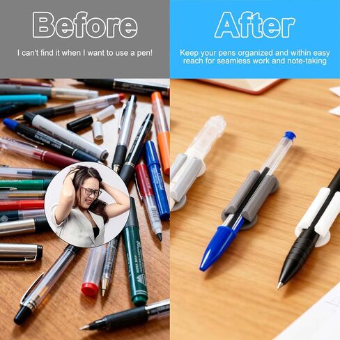 Generic 6 Pack Upgraded Pen Holder, Adhesive, Lightweight, Marker Holder, Wall Pen Holder, Pen Organizer, Stationery, Rubber, 0.35"D x 0.39"W x 0.79"H, 6 Count in Saudi Arabia