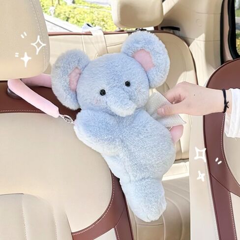 Cute Pig Car Tissue Box Holder, Plush Animal Car Organizer with Buckle, Cartoon Paper Cover Holder Napkin Box for Car Home (Pig) in Saudi Arabia