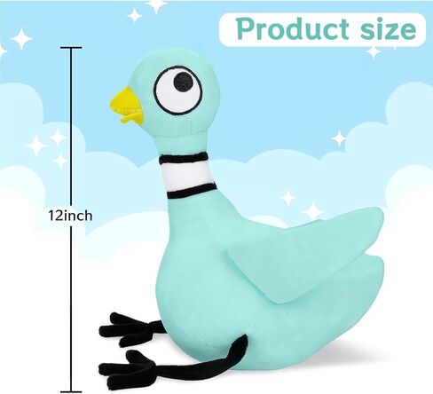Don't Let The Pigeon Drive The Bus 12'' Pigeon Plush Toy Soft Stuffed Bird Stuffed Animal Toy for Kids Boys Girls Gifts, Home Decor Plushies in Saudi Arabia