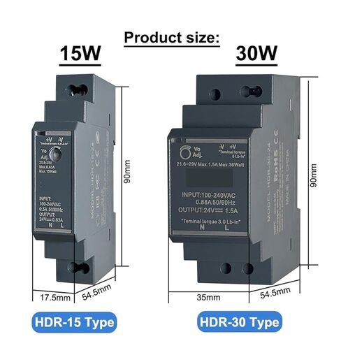 1pcs 15W 30W 60W 100W 150W Ultrathin Switching Power Supply 5V 15V 12V 24V HDR DIN Rail Mounting Transformer(HDR-150-24V) in Saudi Arabia