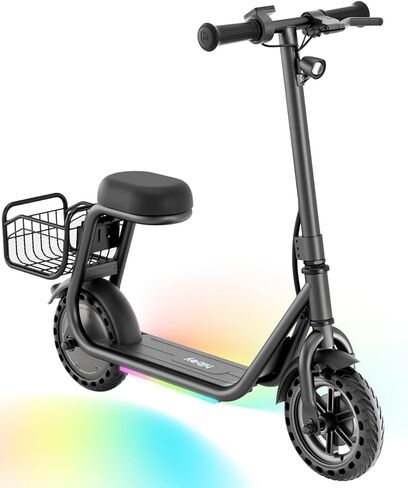Hiboy ES1/Q2 Lite Electric Scooter with Seat for Kids Ages 4–10, LED Lights, UL Certified, 6.5–9.3 MPH, 40–100W Motor, Easy Control in Kuwait