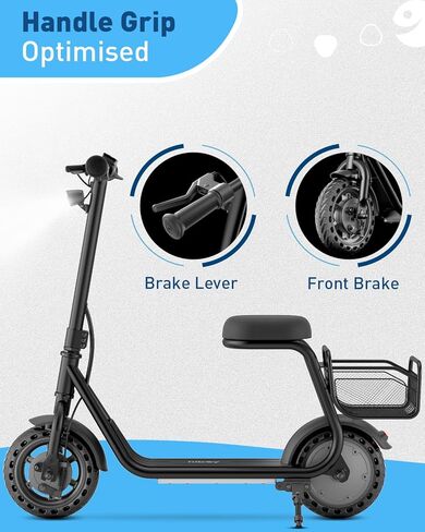 Hiboy ES1/Q2 Lite Electric Scooter with Seat for Kids Ages 4–10, LED Lights, UL Certified, 6.5–9.3 MPH, 40–100W Motor, Easy Control in Kuwait