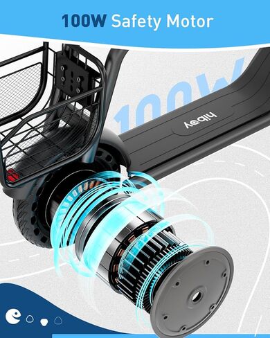 Hiboy ES1/Q2 Lite Electric Scooter with Seat for Kids Ages 4–10, LED Lights, UL Certified, 6.5–9.3 MPH, 40–100W Motor, Easy Control in Kuwait