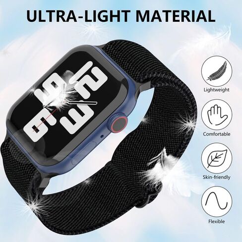 أربطة مرنة بنمط مطبوع من النايلون متوافقة مع ساعة Apple 38 مم 40 مم 41 مم للنساء والرجال، 4 قطع من أساور المعصم البديلة الناعمة القابلة للتمدد الرياضية القابلة للتنفس متوافقة مع Apple iWatch SE Series 8/7/6/5/4/3/2/1 in Kuwait