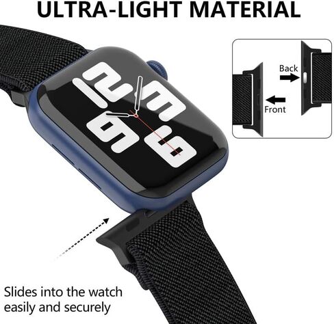 أربطة مرنة بنمط مطبوع من النايلون متوافقة مع ساعة Apple 38 مم 40 مم 41 مم للنساء والرجال، 4 قطع من أساور المعصم البديلة الناعمة القابلة للتمدد الرياضية القابلة للتنفس متوافقة مع Apple iWatch SE Series 8/7/6/5/4/3/2/1 in Kuwait