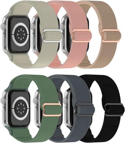 أربطة مرنة بنمط مطبوع من النايلون متوافقة مع ساعة Apple 38 مم 40 مم 41 مم للنساء والرجال، 4 قطع من أساور المعصم البديلة الناعمة القابلة للتمدد الرياضية القابلة للتنفس متوافقة مع Apple iWatch SE Series 8/7/6/5/4/3/2/1 in Kuwait