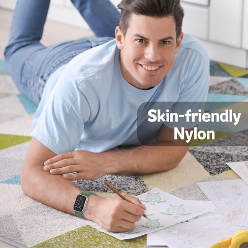 أربطة مرنة بنمط مطبوع من النايلون متوافقة مع ساعة Apple 38 مم 40 مم 41 مم للنساء والرجال، 4 قطع من أساور المعصم البديلة الناعمة القابلة للتمدد الرياضية القابلة للتنفس متوافقة مع Apple iWatch SE Series 8/7/6/5/4/3/2/1 in Kuwait