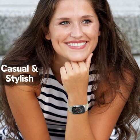 أربطة مرنة بنمط مطبوع من النايلون متوافقة مع ساعة Apple 38 مم 40 مم 41 مم للنساء والرجال، 4 قطع من أساور المعصم البديلة الناعمة القابلة للتمدد الرياضية القابلة للتنفس متوافقة مع Apple iWatch SE Series 8/7/6/5/4/3/2/1 in Kuwait