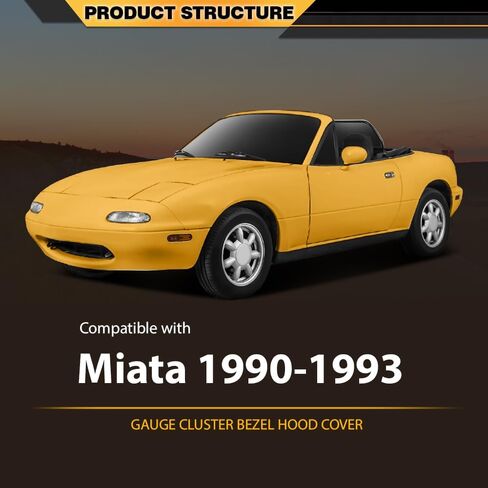 Gauge Hood Cover Cluster Bezel Compatible with Mazda Miata 1990-1993 Replacement for NA01-55-420B-00, NA0155420B00 Black in Saudi Arabia