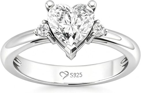 Jeulia 2.3 ct Vintage Gothic Skull Rings Three Stone Heart Cubic Zirconia Crystal Biker Cocktail Party Rings for Women Halloween Christmas Gifts with Jewelry Box in Saudi Arabia