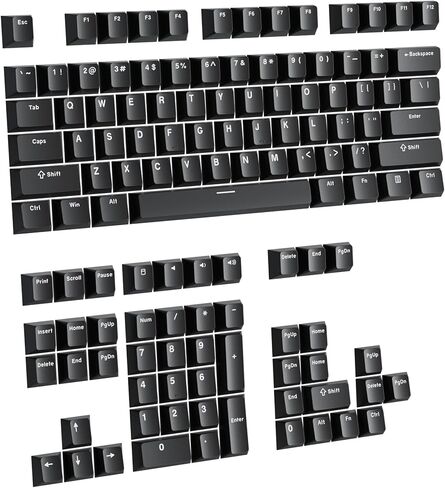 PWNAGE Full PBT Keycap Set - Double Shot PBT Shine Through Full Keyboard Keycaps (Black) in Kuwait