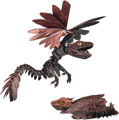 3D Printed Dragon, Feathered Wyvern Dragon with Wings Articulated Dragons, Fidget Dragons 3D Printed Toys Desktop Pet 3D Printing Animals Toy in Saudi Arabia