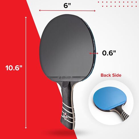 The Peace Maker ALC - مجداف بينج بونج الاحترافي (للأولاد باللون الأزرق) - مضرب تنس طاولة من ألياف الكربون ينتج أقصى قدر من الدوران والتحكم لجميع المستويات - حقيبة حمل صلبة ومقبض مريح. in Kuwait