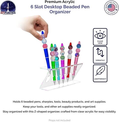 Marketing Holders 120 Slot Pen Holder Clear Acrylic Organizer Desktop Perfect for Beaded Pens Marker Paint or Makeup Brushes Lip Eye Liner Office Craft Supply Retail Department Stores Space Saving in Saudi Arabia