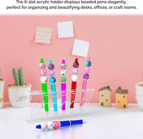 Marketing Holders 120 Slot Pen Holder Clear Acrylic Organizer Desktop Perfect for Beaded Pens Marker Paint or Makeup Brushes Lip Eye Liner Office Craft Supply Retail Department Stores Space Saving in Saudi Arabia