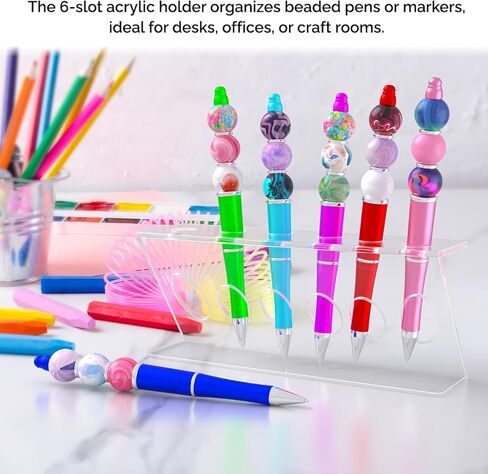 Marketing Holders 120 Slot Pen Holder Clear Acrylic Organizer Desktop Perfect for Beaded Pens Marker Paint or Makeup Brushes Lip Eye Liner Office Craft Supply Retail Department Stores Space Saving in Saudi Arabia