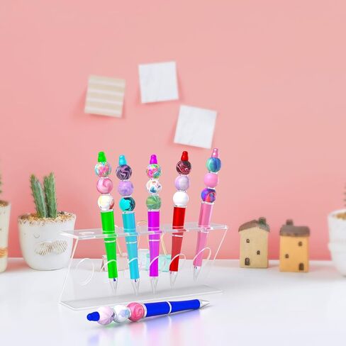 Marketing Holders 120 Slot Pen Holder Clear Acrylic Organizer Desktop Perfect for Beaded Pens Marker Paint or Makeup Brushes Lip Eye Liner Office Craft Supply Retail Department Stores Space Saving in Saudi Arabia