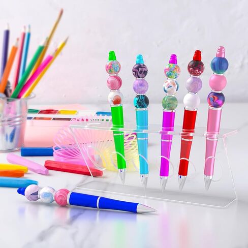 Marketing Holders 120 Slot Pen Holder Clear Acrylic Organizer Desktop Perfect for Beaded Pens Marker Paint or Makeup Brushes Lip Eye Liner Office Craft Supply Retail Department Stores Space Saving in Saudi Arabia