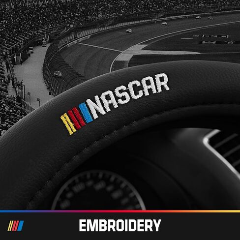 غطاء عجلة القيادة NASCAR، خليط جلدي أسود بلونين، أغطية توجيه عالمية مقاس 14.5 بوصة - 15.5 بوصة للسيارات، مضادة للانزلاق، قبضة ناعمة، خالية من الروائح، الشاحنات وسيارات الدفع الرباعي، ترقية داخلية لنمط السباق in Kuwait