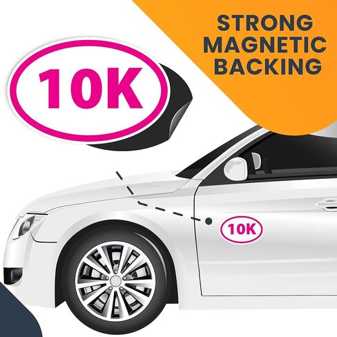 ملصق مغناطيسي بيضاوي وردي ماراثون Magnet Me Up 10K، مقاس 4x6 بوصة، مغناطيس سيارات عالي التحمل لسيارة شاحنة الدفع الرباعي in Kuwait