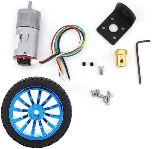 مجموعة الروبوت، محرك تروس التشفير DC12V مع دعامة تثبيت، محرك مغناطيسي 65 مم لنموذج روبوت السيارة الذكية الذي يمكنك صنعه بنفسك، محرك مُجهز، محرك كهربائي in Saudi Arabia