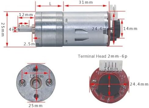 مجموعة الروبوت، محرك تروس التشفير DC12V مع دعامة تثبيت، محرك مغناطيسي 65 مم لنموذج روبوت السيارة الذكية الذي يمكنك صنعه بنفسك، محرك مُجهز، محرك كهربائي in Saudi Arabia