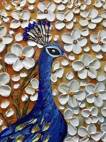 Yotree Paintings, 24x48 Inch Wall Art Oil Hand Painting Gold-silver Tree Painting 3D Hand-Painted On Canvas Abstract Artwork Art Wood Inside Framed Hanging Wall Decoration Abstract Painting in Saudi Arabia
