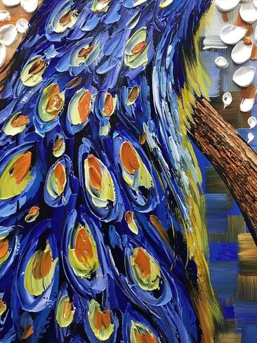 Yotree Paintings, 24x48 Inch Wall Art Oil Hand Painting Gold-silver Tree Painting 3D Hand-Painted On Canvas Abstract Artwork Art Wood Inside Framed Hanging Wall Decoration Abstract Painting in Saudi Arabia