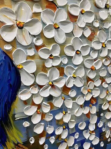 Yotree Paintings, 24x48 Inch Wall Art Oil Hand Painting Gold-silver Tree Painting 3D Hand-Painted On Canvas Abstract Artwork Art Wood Inside Framed Hanging Wall Decoration Abstract Painting in Saudi Arabia