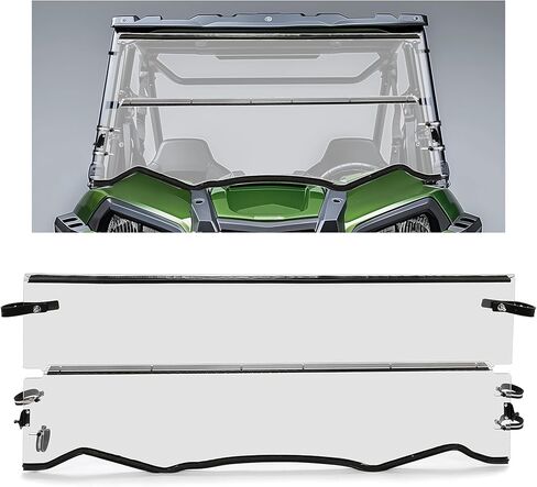 KUAFU 2-IN-1 Flip Windshield Compatible with 2016-2024 Kawasaki KRF800F Teryx/ Teryx4 800 4x4 Folding Down Clear Windscreen in Saudi Arabia