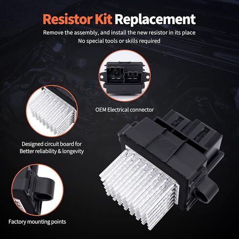 HiSport HVAC Blower Speed Motor Control Module/Resistor Compatible with Buick Allure Cascada Enclave Chevy Avalanche Cadillac Escalade Ford Edge Gmc Hummer Lincoln Replaces 13503201 84178783 RU730 in Saudi Arabia