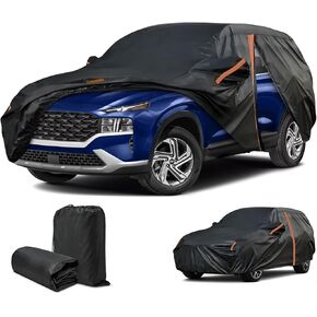 Cover for Hyundai Santa Fe, Custom Fit Santa Fe Cover 2021-2025, SUV All Weather Car Cover Waterproof, UV Protection with Door Zipper/Reflective Strip, Outdoor Car Covers with Mirror Pockets in Saudi Arabia