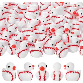 50 Pcs Mini Soccer Ducks Resin Animals Mini Football Ducks Miniature Figurines Bulk Miniature Sports Resin Ducks for Beach Activity Carnival Garden Landscape Ornament Dollhouse Accessories in Kuwait