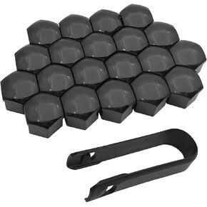 20 PCS Lug Nut Cover, 17 mm Hexagonal Nut Tire Screws Rust-Proof and Dust-Proof Protective Cover, Wheel Hub Decorative Plastic Shell with Removal Tool, for Most Cars Tire Accessories (Red) in Saudi Arabia