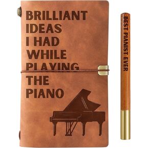 هدايا البيانو من إنوبيتا للرجال والنساء، دفتر ملاحظات من الجلد النباتي مقاس 7 × 5 بوصات للاعبي البيانو وعازفي البيانو ودفتر رسم قابل لإعادة الملء ومذكرات سفر ومخطط مبطن لعيد الميلاد والكريسماس in Kuwait