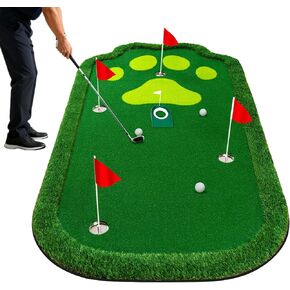 Golf Putting Green, 5x10ft Professional Training Mat Golf Practice Putting Mat for Indoor Outdoor with Putter/Movable Golf Cup/Slope Pad in Saudi Arabia