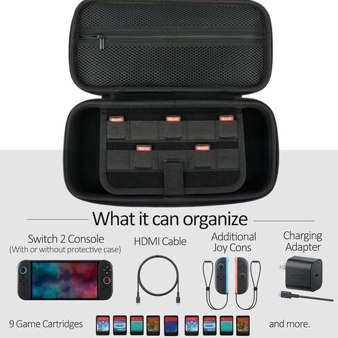 إكسسوارات لملحقات حزمة الأسرة لنظام ألعاب نينتندو سويتش OLED، حقيبة حمل وواقي شاشة، 4 عبوات مقابض جوي كون وعجلات القيادة، غطاء حافظة، حامل حامل، شاحن جوي كون ومور سويتش أوليد in Kuwait