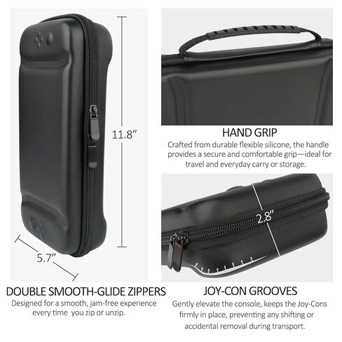 إكسسوارات لملحقات حزمة الأسرة لنظام ألعاب نينتندو سويتش OLED، حقيبة حمل وواقي شاشة، 4 عبوات مقابض جوي كون وعجلات القيادة، غطاء حافظة، حامل حامل، شاحن جوي كون ومور سويتش أوليد in Kuwait