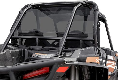 SuperATV Heavy-Duty Rear Windshield for 2016-2021 Polaris RZR XP Turbo/XP 4 Turbo | 1/4" Thick Dark Tint Polycarbonate 250x Stronger Than Glass | Snug, Rattle-Free Fit | USA Made in Saudi Arabia