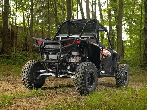 SuperATV Heavy-Duty Rear Windshield for 2016-2021 Polaris RZR XP Turbo/XP 4 Turbo | 1/4" Thick Dark Tint Polycarbonate 250x Stronger Than Glass | Snug, Rattle-Free Fit | USA Made in Saudi Arabia