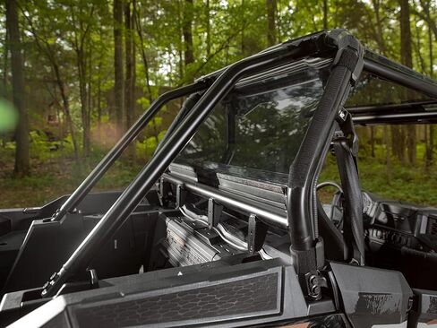 SuperATV Heavy-Duty Rear Windshield for 2016-2021 Polaris RZR XP Turbo/XP 4 Turbo | 1/4" Thick Dark Tint Polycarbonate 250x Stronger Than Glass | Snug, Rattle-Free Fit | USA Made in Saudi Arabia