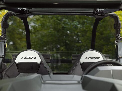 SuperATV Heavy-Duty Rear Windshield for 2016-2021 Polaris RZR XP Turbo/XP 4 Turbo | 1/4" Thick Dark Tint Polycarbonate 250x Stronger Than Glass | Snug, Rattle-Free Fit | USA Made in Saudi Arabia