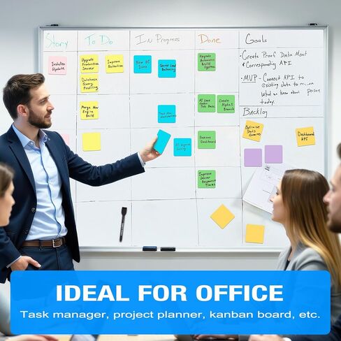 Reusable Magnetic Sticky Notes: 30PCS 3"x3" Dry Erase Magnets Labels for Whiteboard, Fridge, Locker - Cute Erasable Post Sticker with Marker for Classroom Office Home White Board Accessories in Saudi Arabia