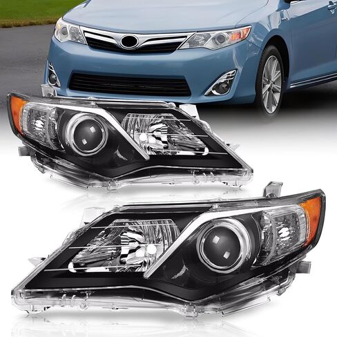 Headlights Assembly for 2012 2013 2014 Toyota Camry Pair Headlamp Set with Chrome Housing Amber Reflector LH&RH in Saudi Arabia