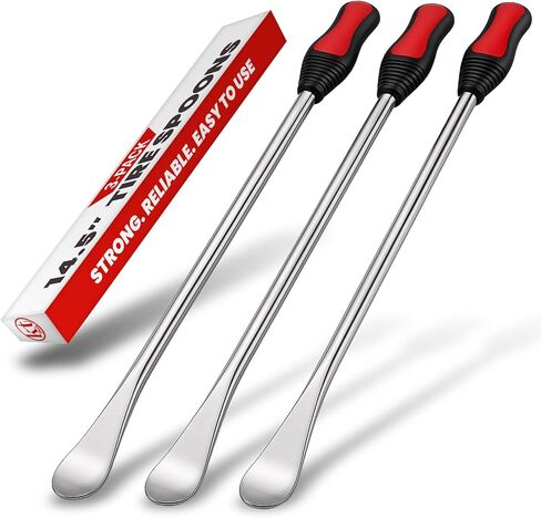 Tire Iron Spoons Changing Tire Lever Bar Set Tire Repair Tool Kit Rim Lifter Tire Changer Remove Tyre Heavy Duty Metal Steel for Motorcycle Bike Scooter Bicycle Mower and more (3PC 14.5 inch) in Kuwait