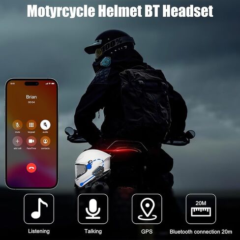 OBEST Motorcycle Helmet Bluetooth Headset 2-Way Motorcycle Intercom Headset with DSP Noise Cancellation Glove-Friendly Controls HI-FI Sound IPX6 Waterproof Universal Fit with Almost Helmet in Saudi Arabia